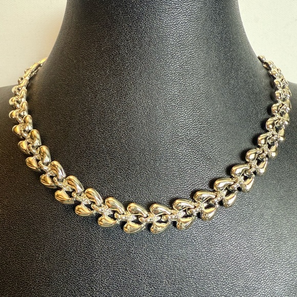 Coro Jewelry - Vintage Coro Silver Tone Choker Style Necklace
